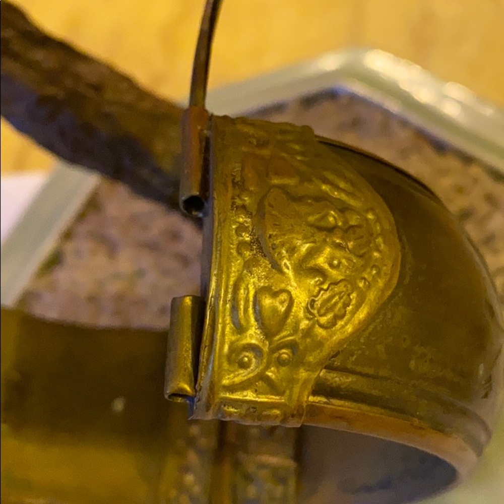 Antique Solid Brass Engraved Bracelet - image 6